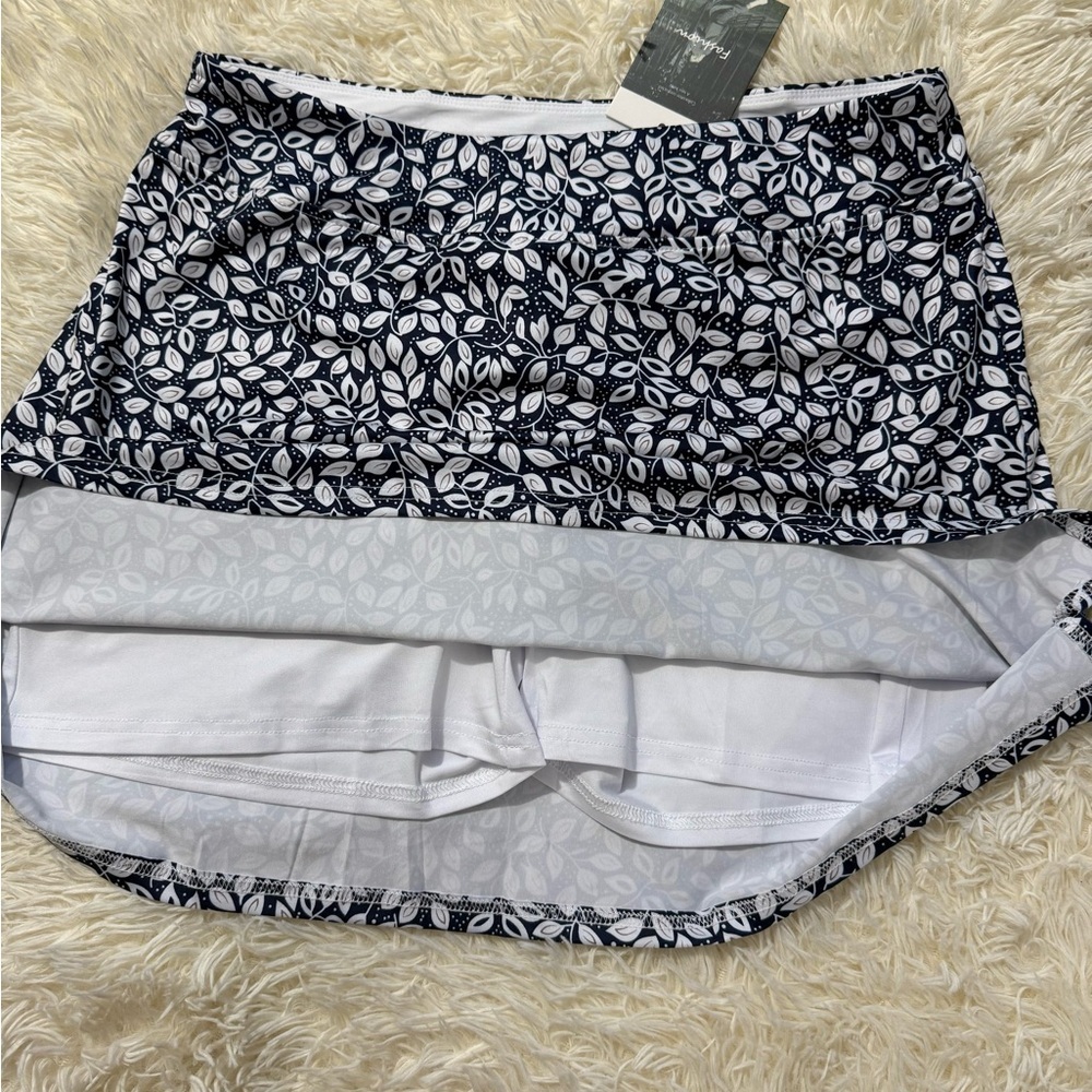🆕 White and Blue A-Line Mini Skirt for Casual Wear - Picture 3 of 7